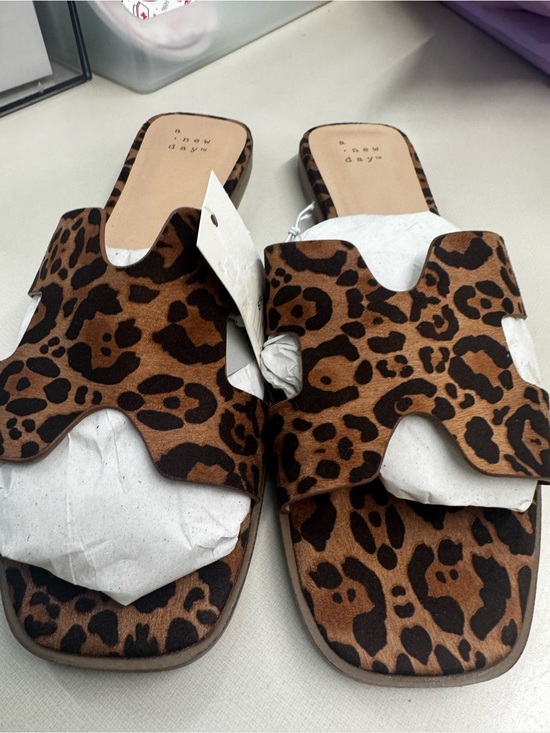 a new day Shoes - a new day Leopard-Print Slide Sandals - Brown/Black